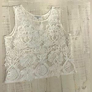 Acemi white lace tank ~ medium